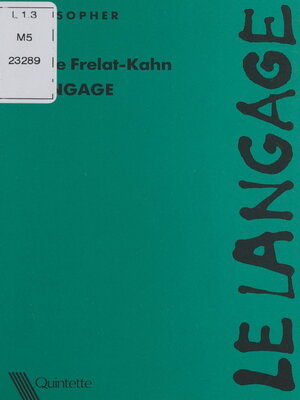 cover image of Le langage